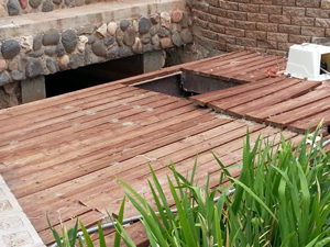 the bridge where the waterwheels will go one day