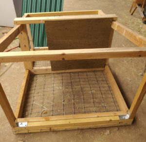 a half built rabbit tractor-hutch thing